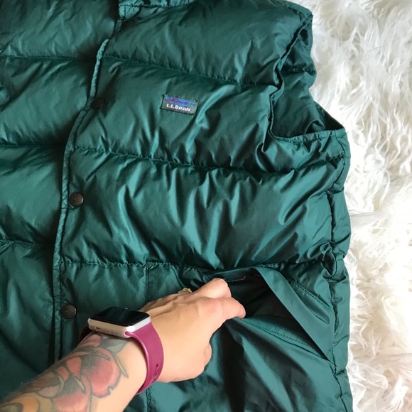 Vintage LL Bean green down puffer vest EUC - Picture 3 of 8